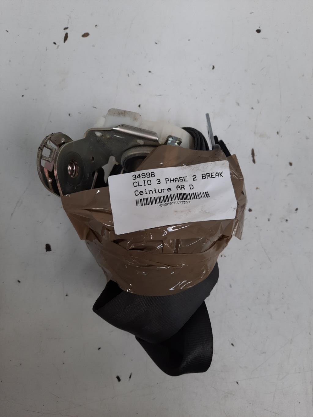 Cintura di sicurezza posteriore destra RENAULT CLIO 3 PHASE 2 BREAK Diésel - 1