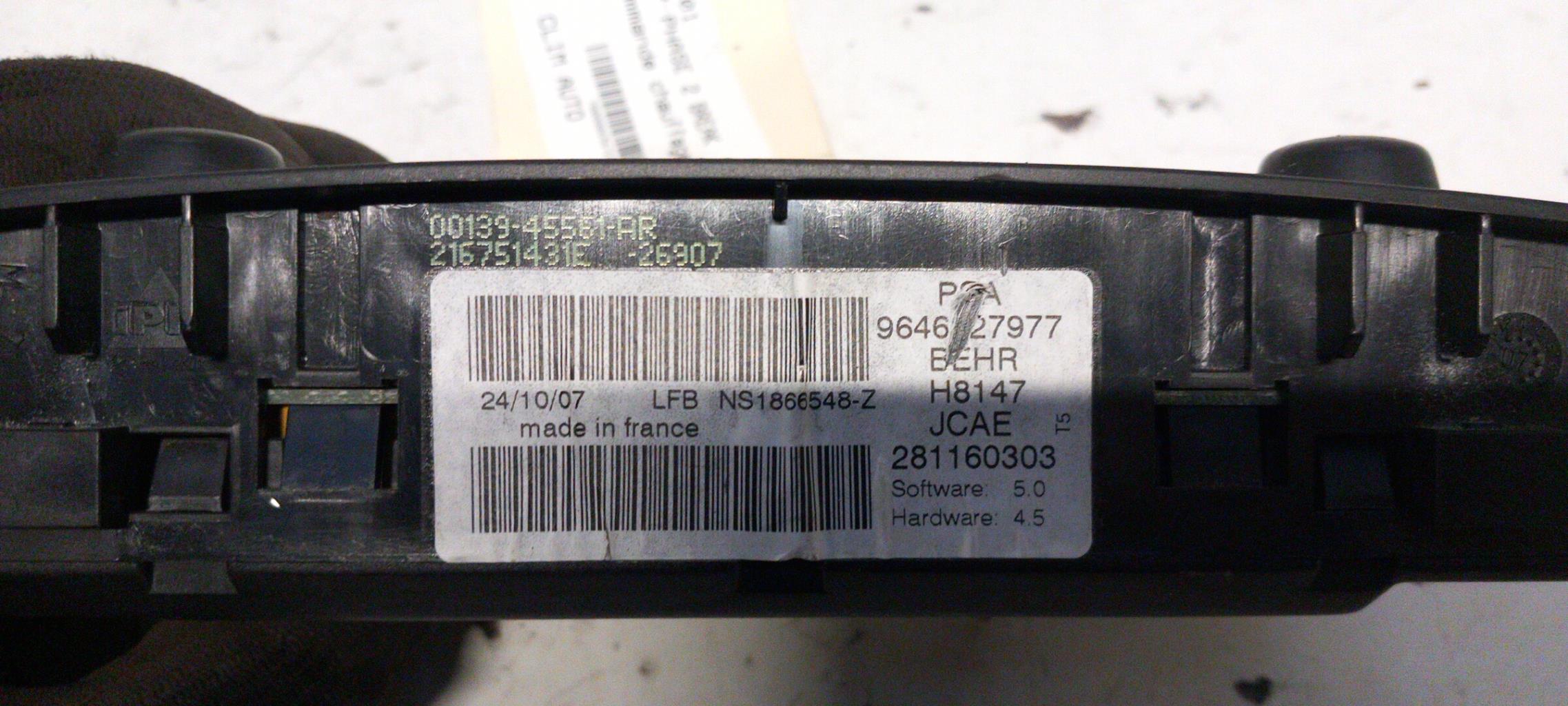 Commande chauffage PEUGEOT 307 PHASE 2 BREAK Diesel - 1