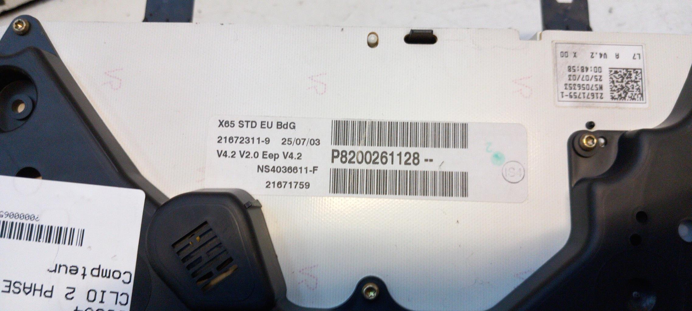 Compteur RENAULT CLIO 2 PHASE 2 Essence/GPL - 1