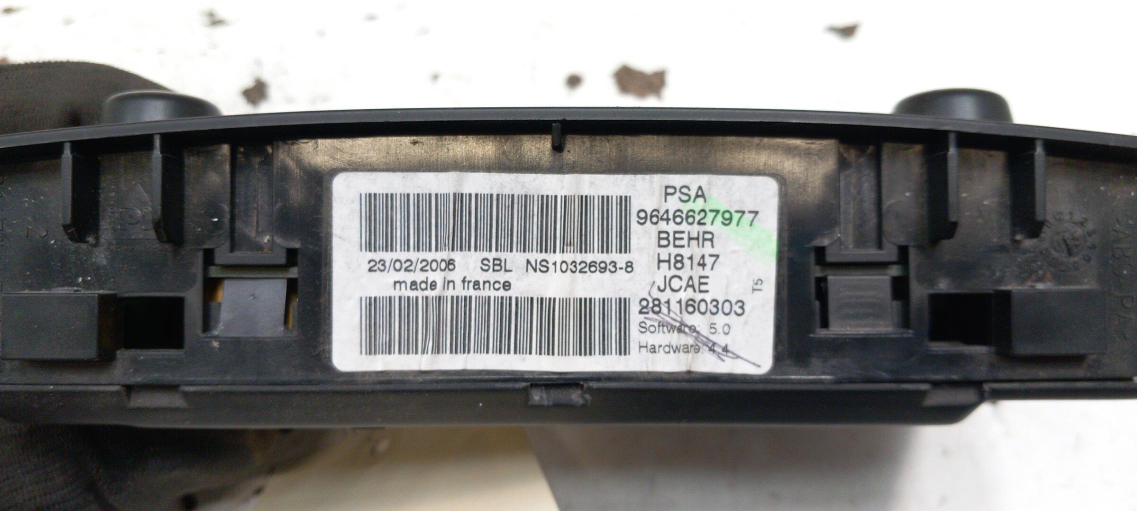 Commande chauffage PEUGEOT 307 PHASE 2 CABRIOLET Diesel - 1