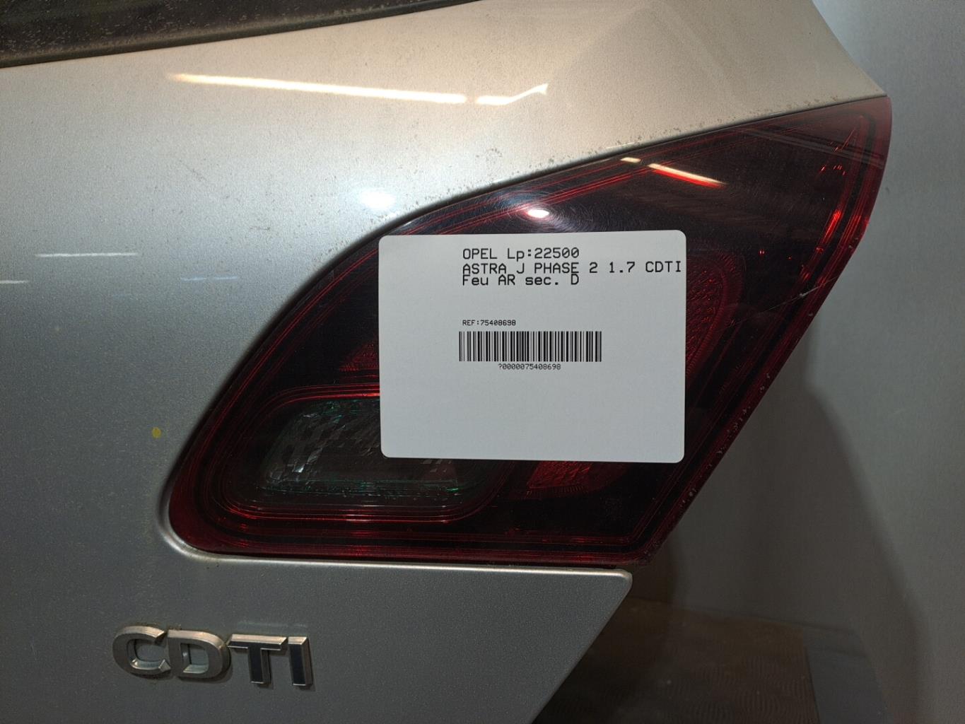 Feu arriere secondaire droit (feux) OPEL ASTRA J PHASE 2 Diesel - 1
