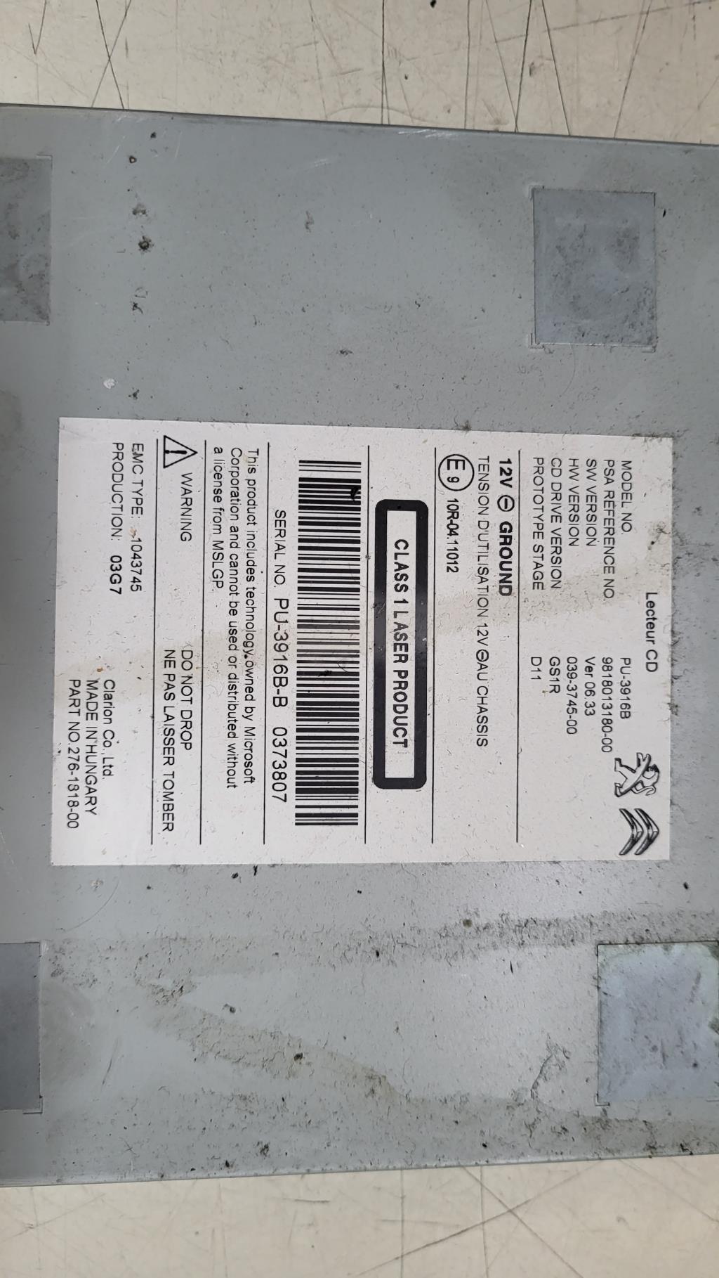 Autoradio d'origine CITROEN C4 2 PHASE 2 Diesel - 1