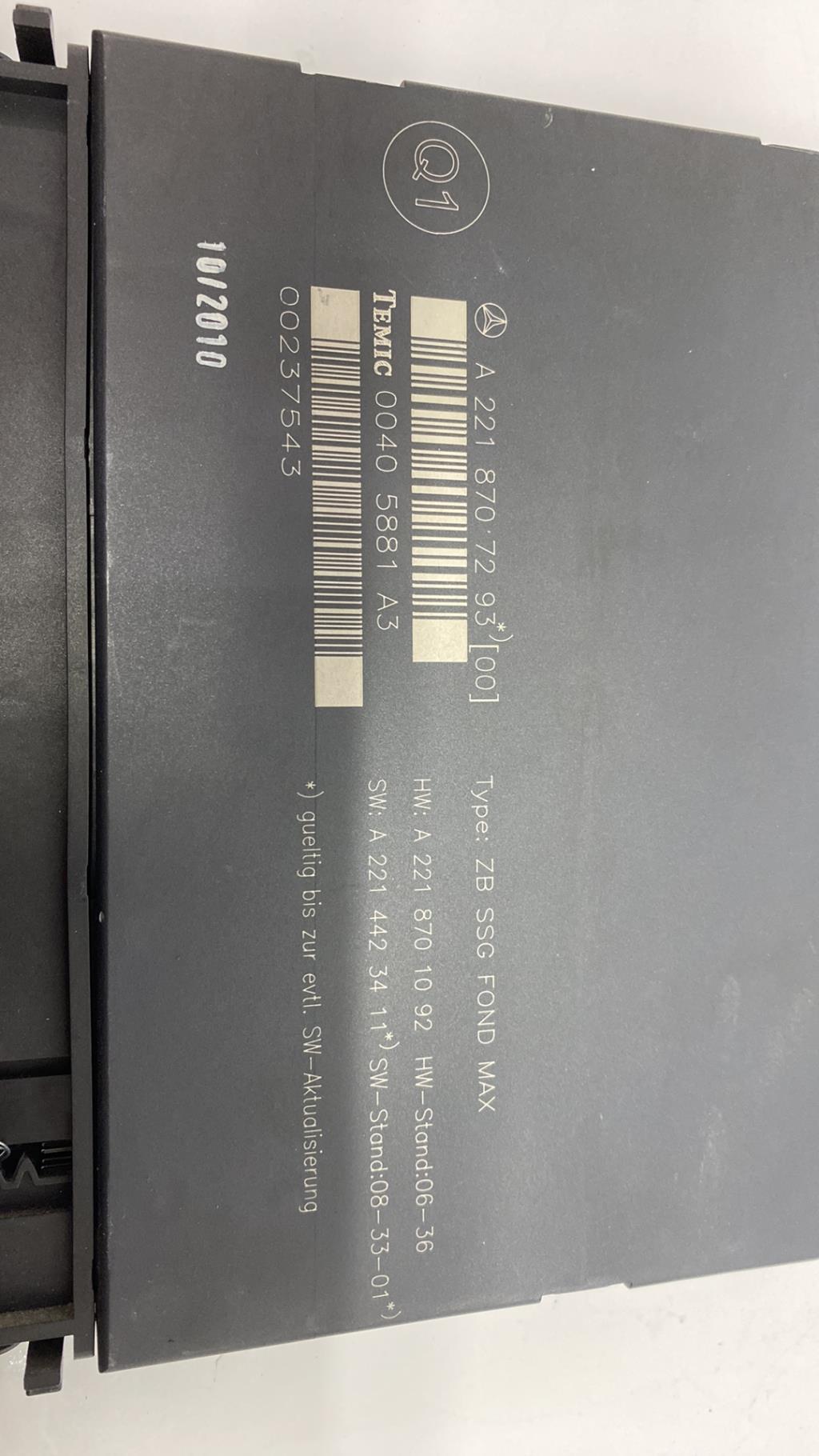 Calculateur mercedes classe s 221 phase 2