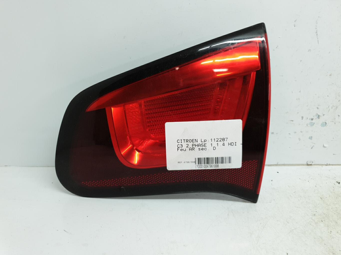 Feu arriere secondaire droit (feux) citroen c3 2 phase 1