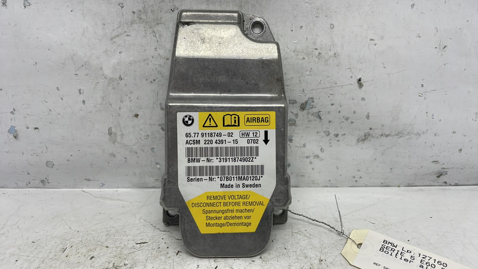 Boitier air bag bmw serie 5 e60 phase 2