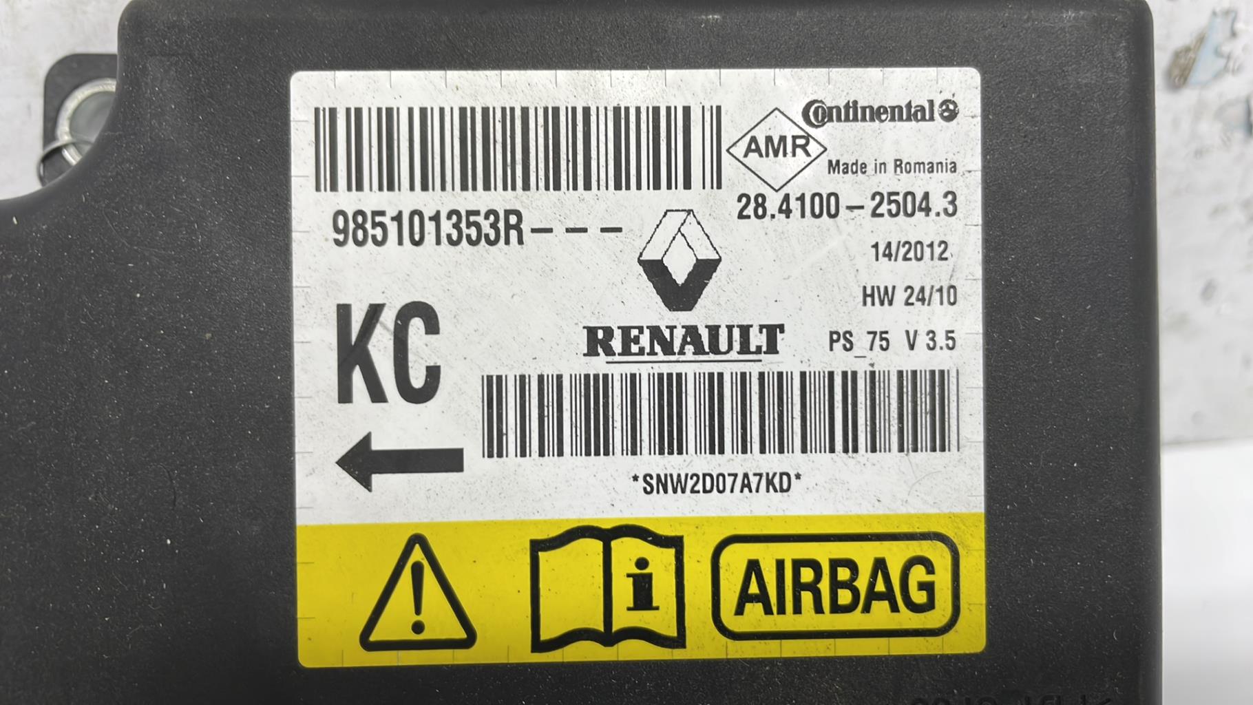 Boitier air bag renault megane 3 phase 2 coupe