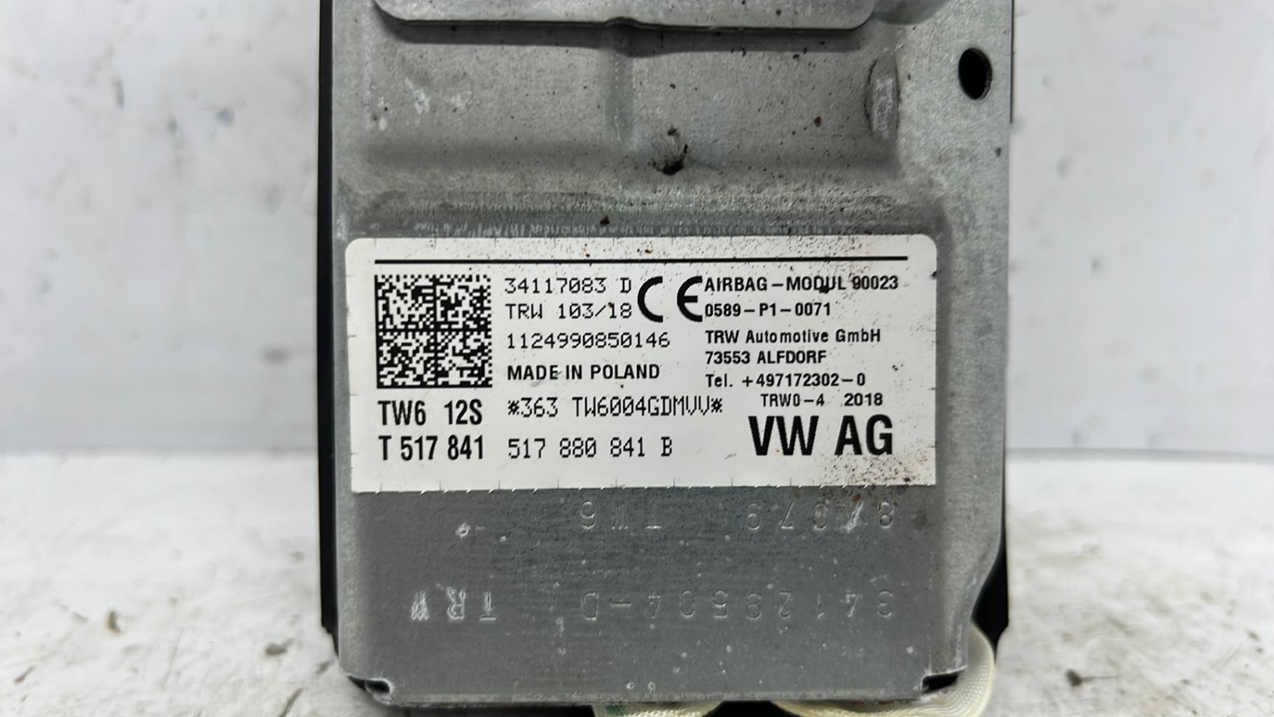 Air bag passager volkswagen golf sportsvan phase 2