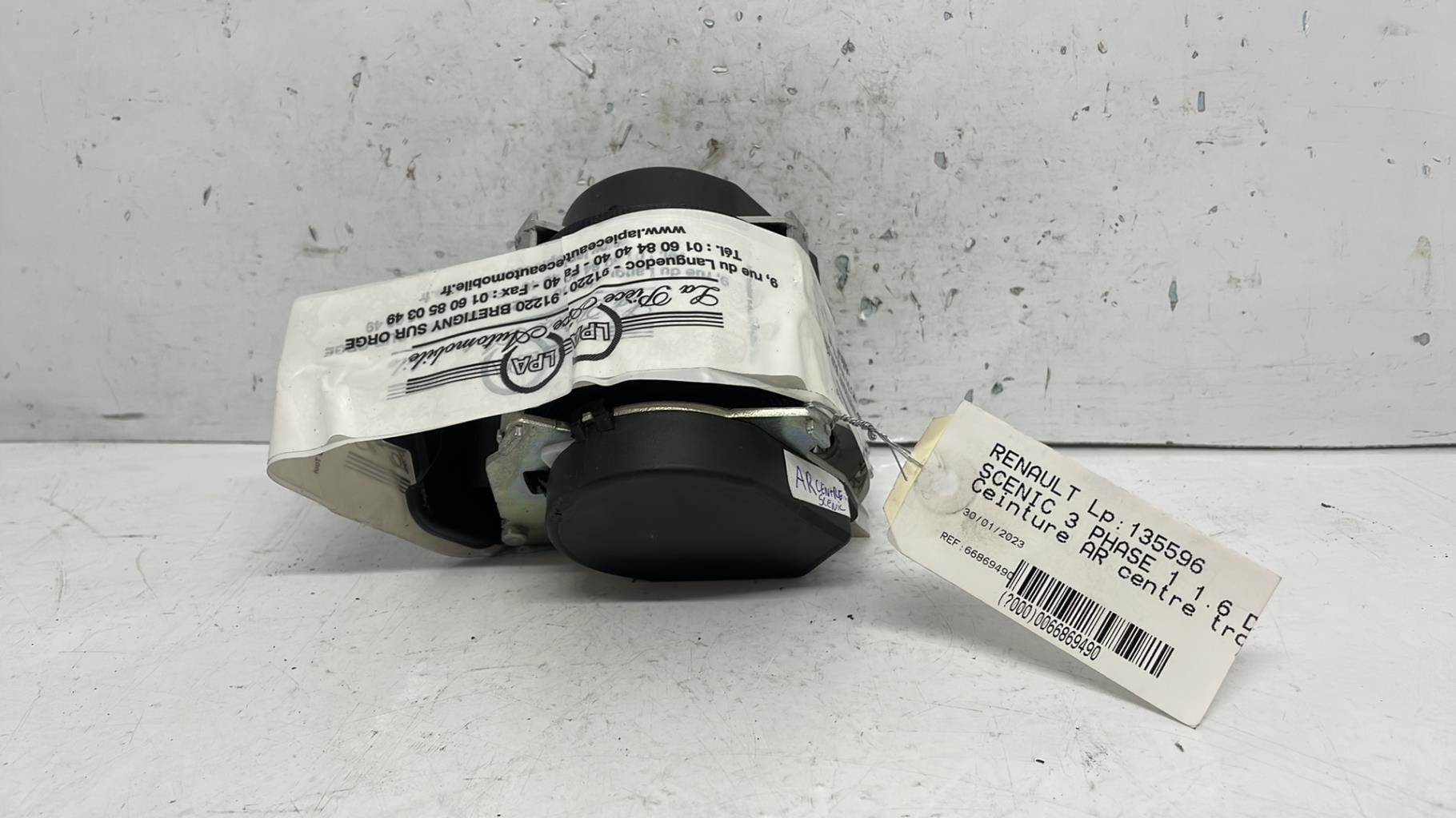 Ceinture arriere centre troisieme ligne renault scenic 3 phase 1