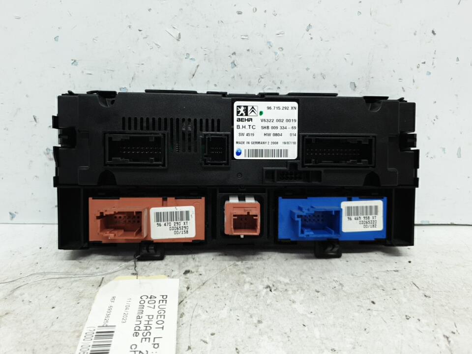 Commande chauffage peugeot 407 phase 2 break