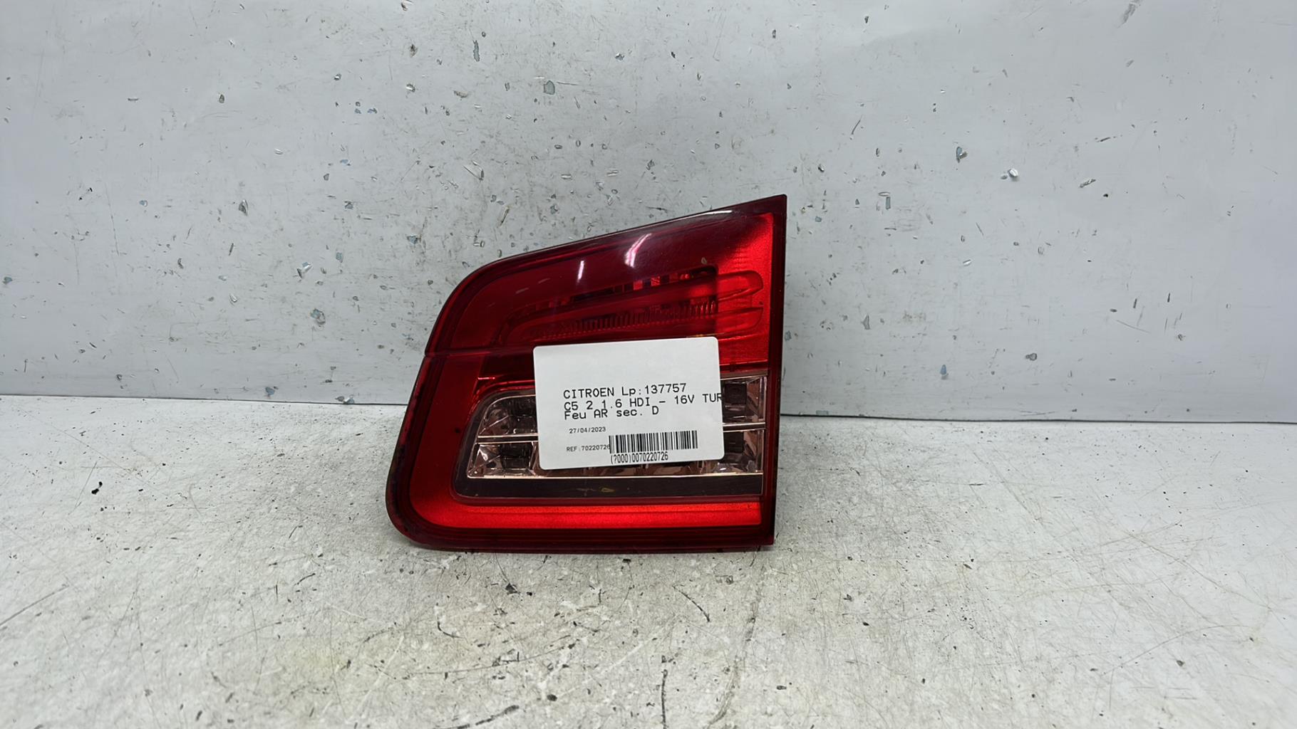 Feu arriere secondaire droit (feux) citroen c5 2