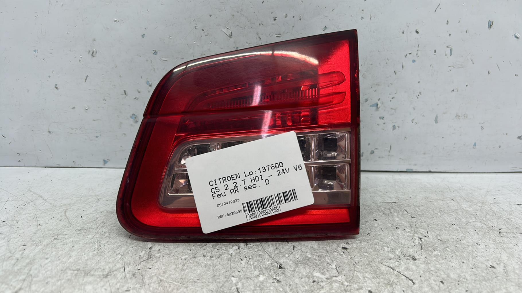 Feu arriere secondaire droit (feux) citroen c5 2
