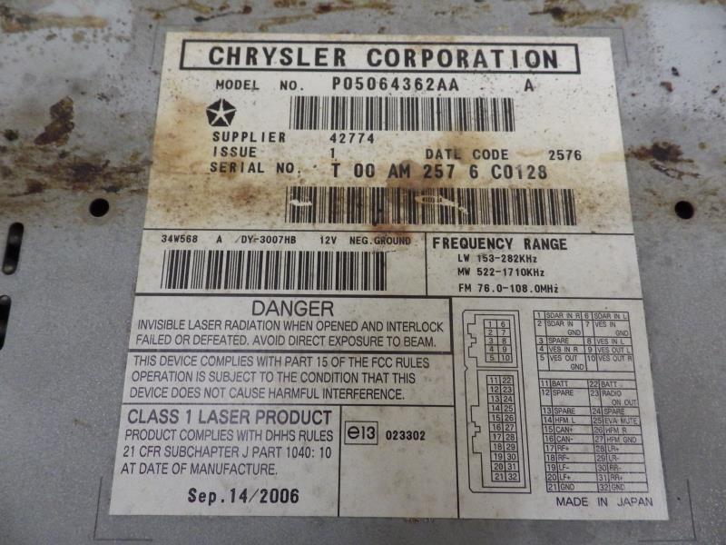 Autoradio d'origine DODGE CALIBER Diesel - 1