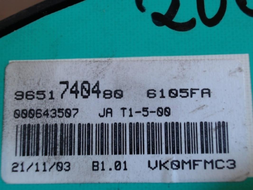 Compteur PEUGEOT 206 PHASE 1 BREAK Diesel - 1