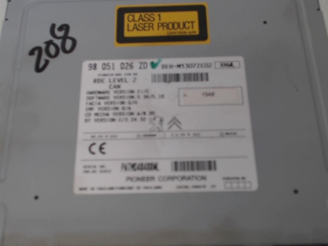 Autoradio originale PEUGEOT 208 1 PHASE 2 Gasolina - 1