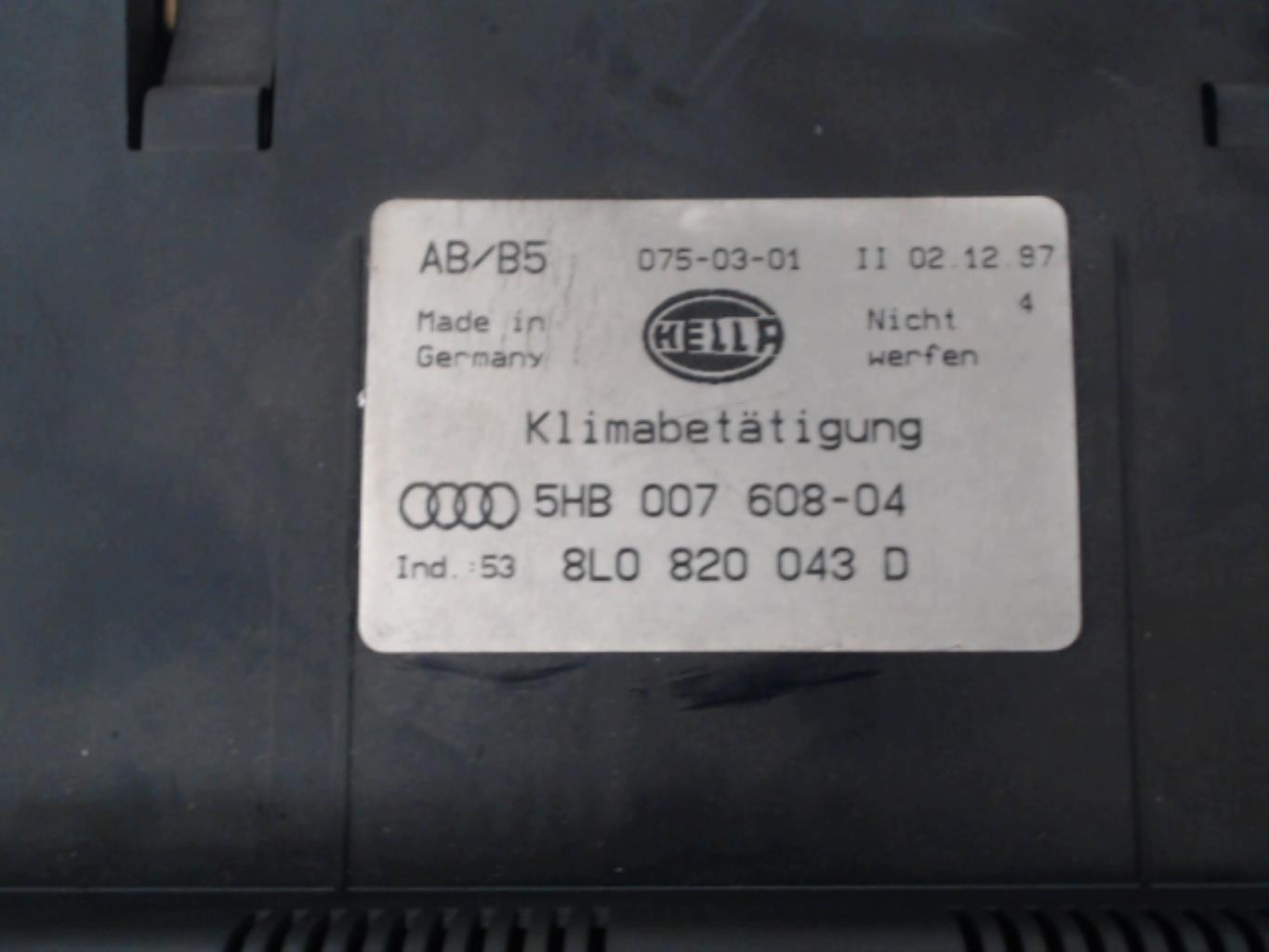 Commande chauffage AUDI A3 1 PHASE 1 Diesel - 1