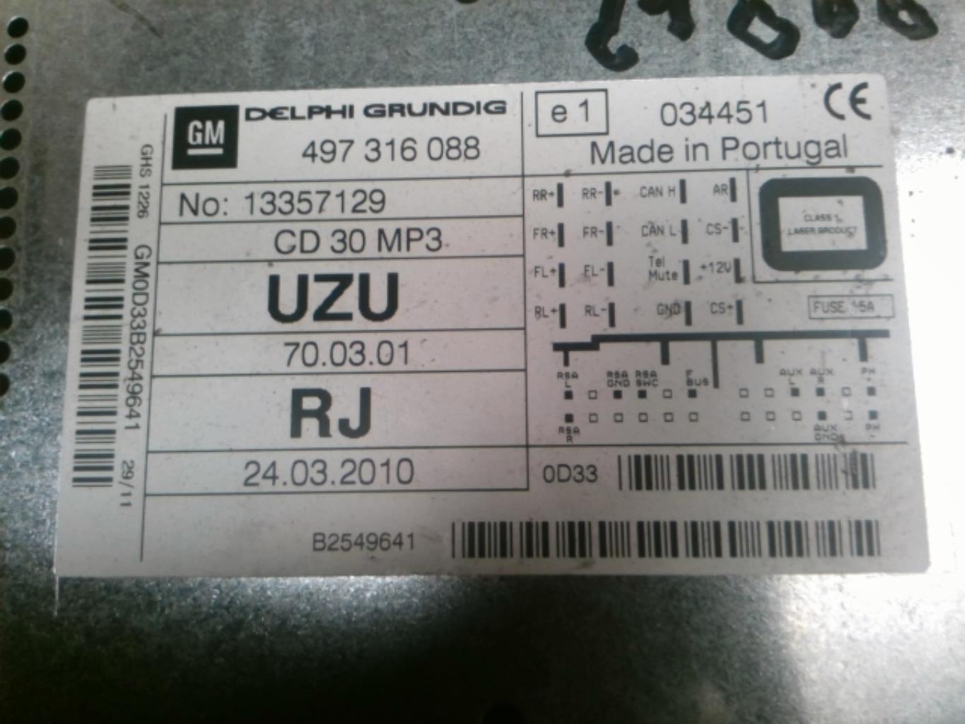 Autoradio originale OPEL CORSA D PHASE 2 Gasolina - 1