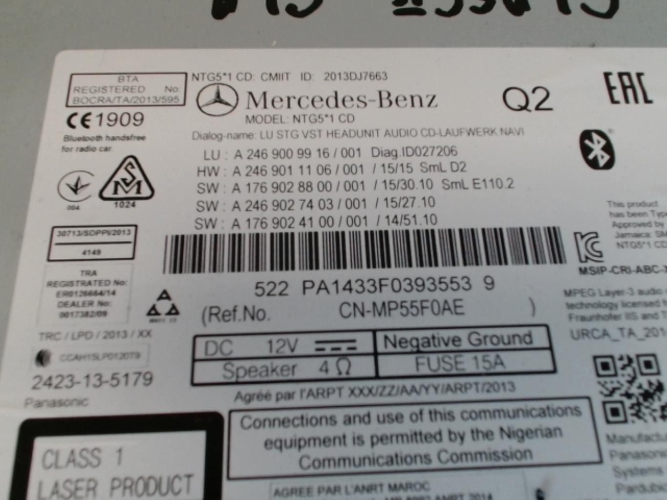 Autoradio originale MERCEDES CLASSE GLA 156 PHASE 1 Diésel - 1