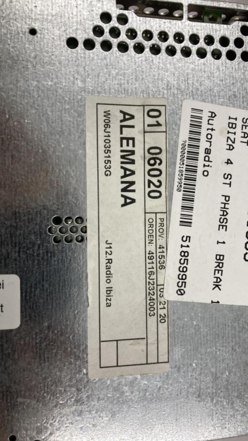 Image Autoradio d'origine - SEAT IBIZA 4