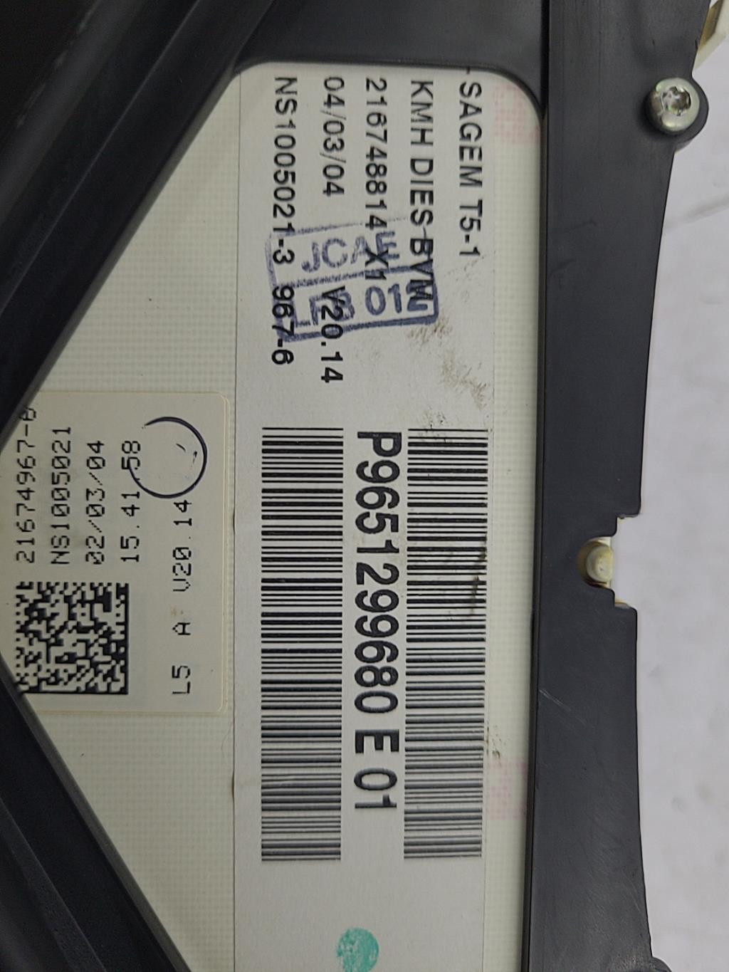 Compteur PEUGEOT 307 PHASE 1 Diesel - 1
