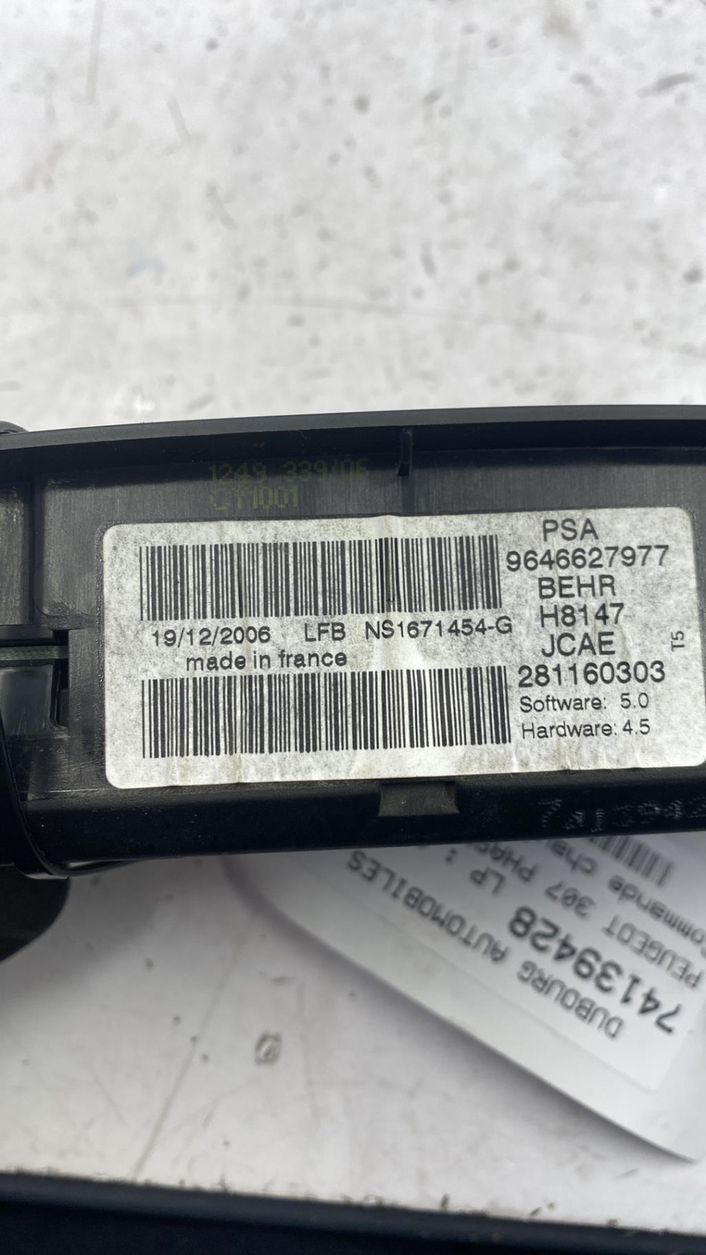Commande chauffage PEUGEOT 307 PHASE 2 CABRIOLET Essence - 1