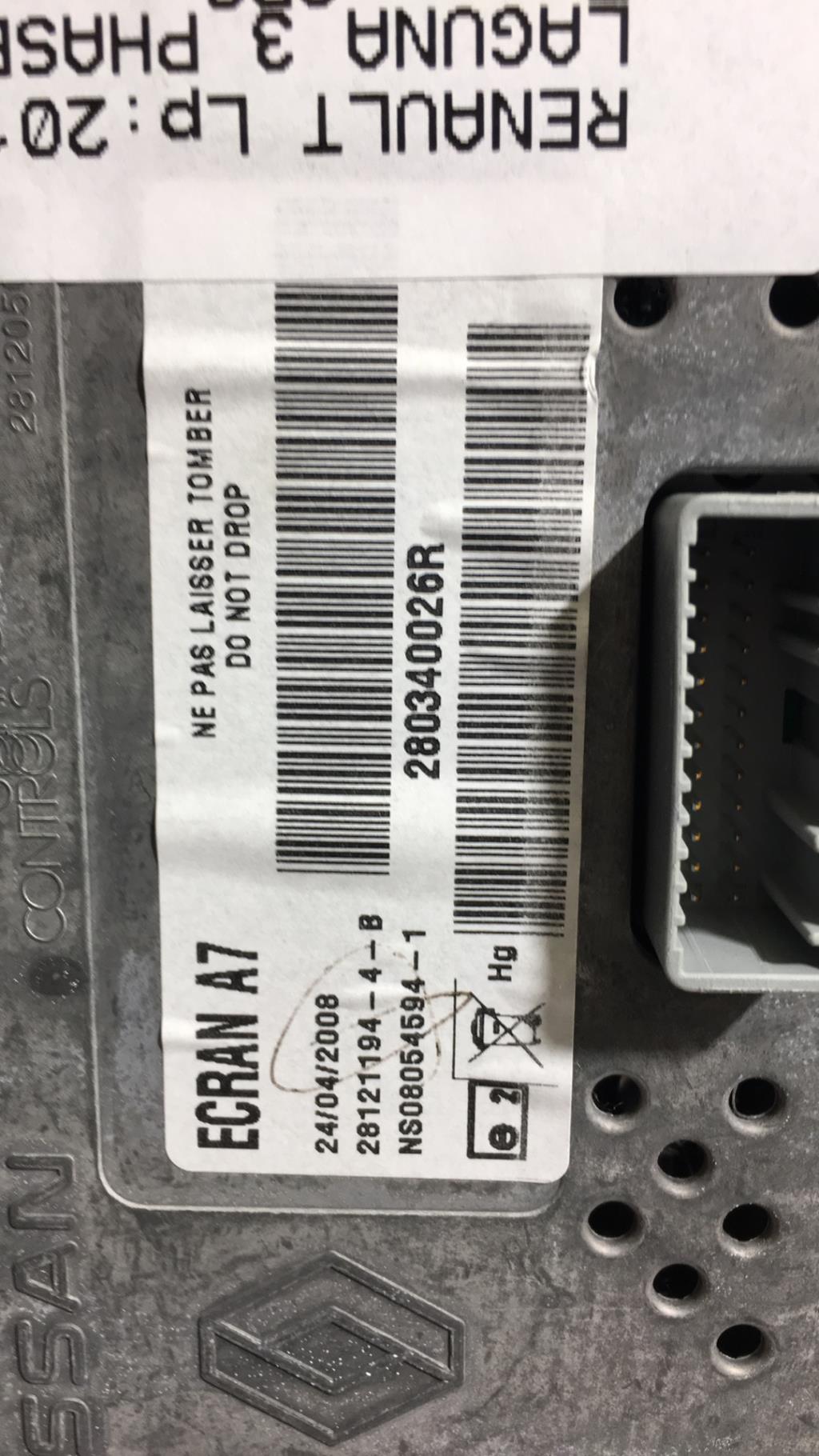 Ecran GPS RENAULT LAGUNA 3 PHASE 1 Diesel - 1