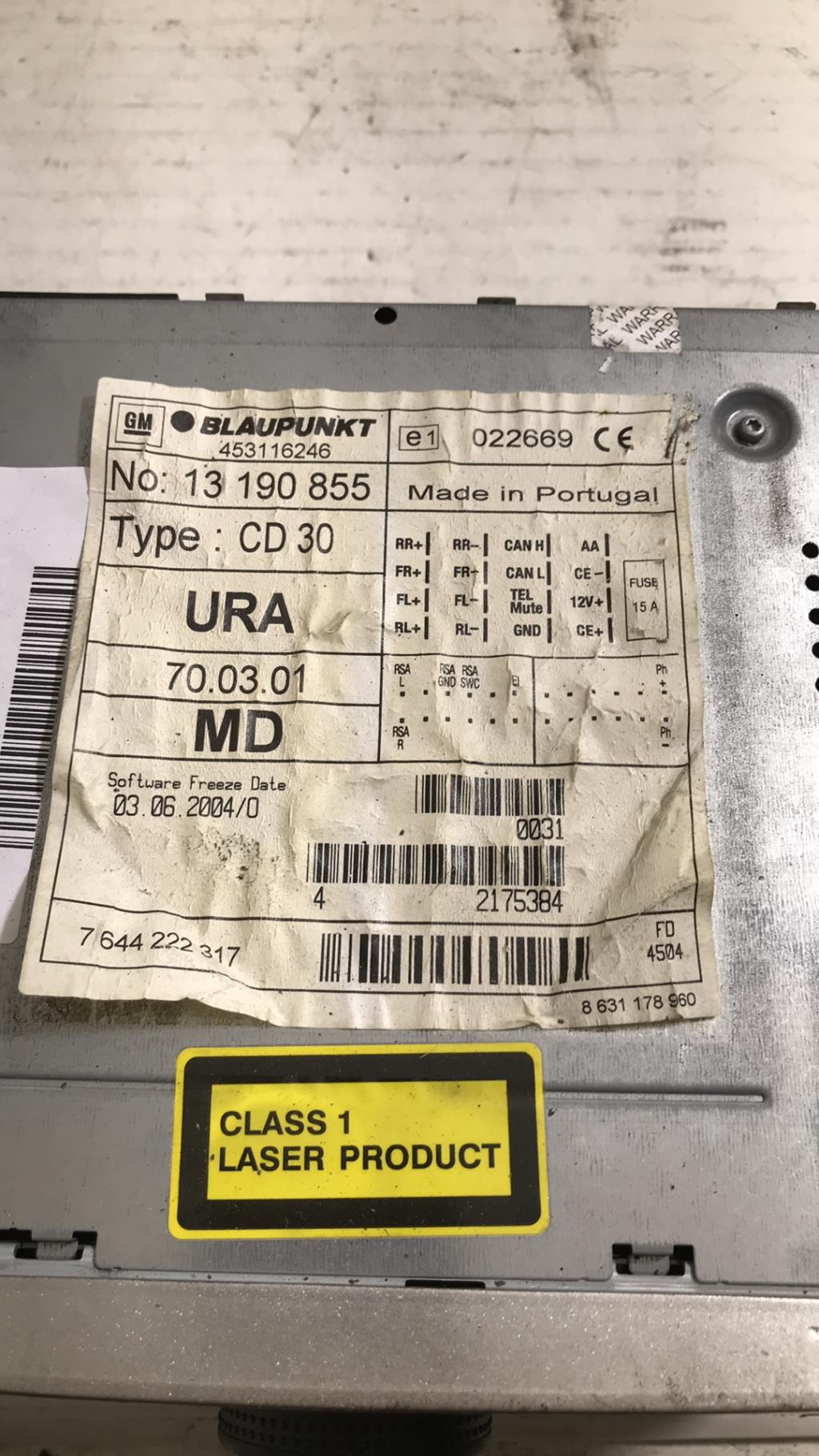 Autoradio d'origine OPEL MERIVA A PHASE 1 Diesel - 1