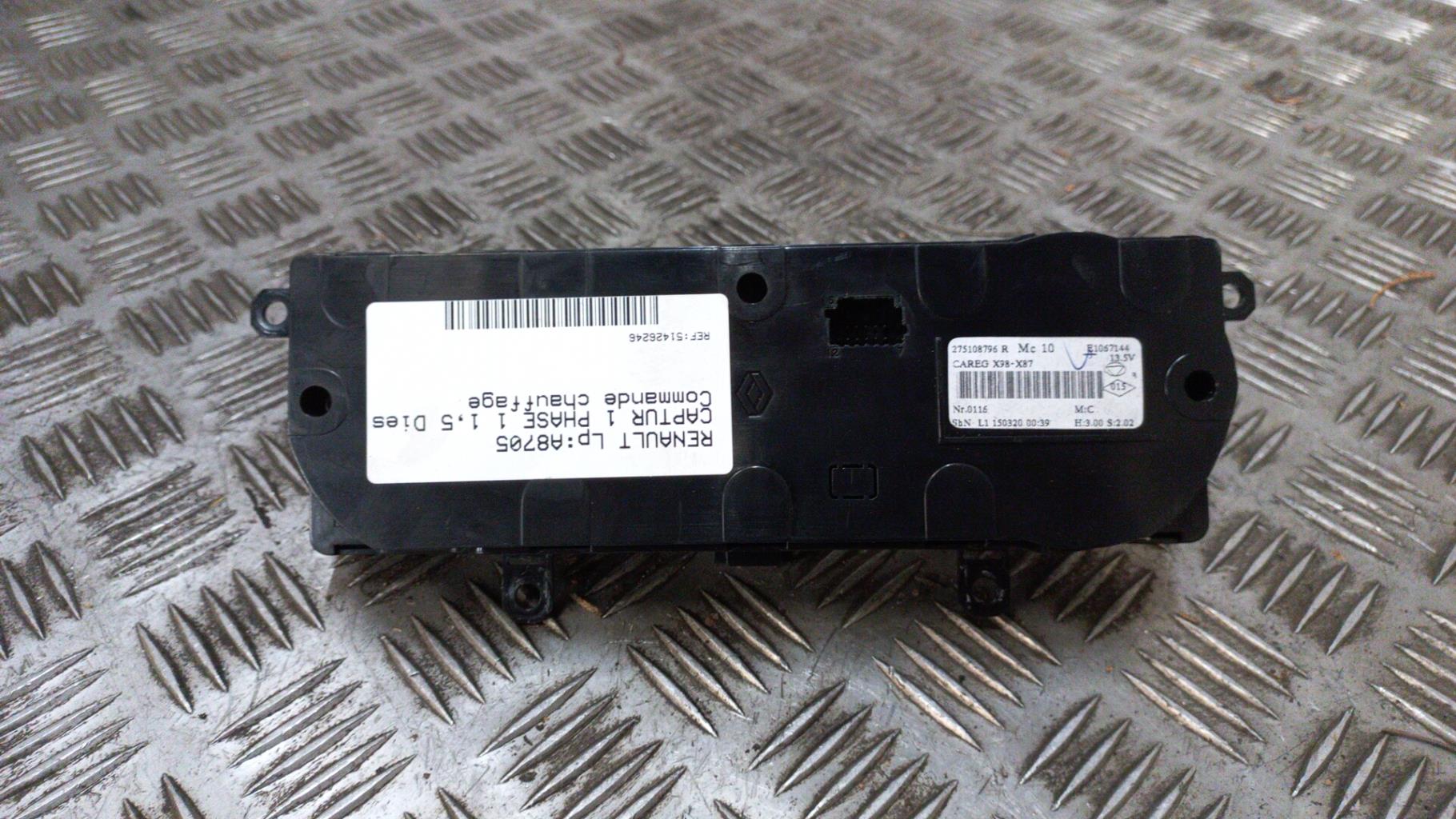 Commande chauffage RENAULT CAPTUR 1 PHASE 1 Diesel - 1