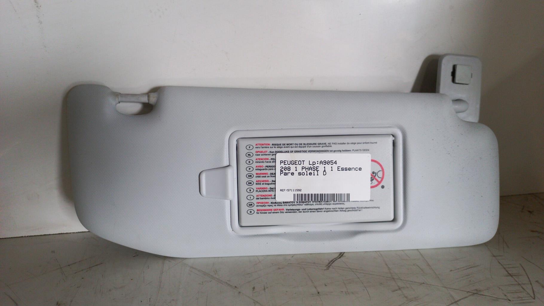 Visiera parasole destra PEUGEOT 208 1 PHASE 1 Gasolina - 1