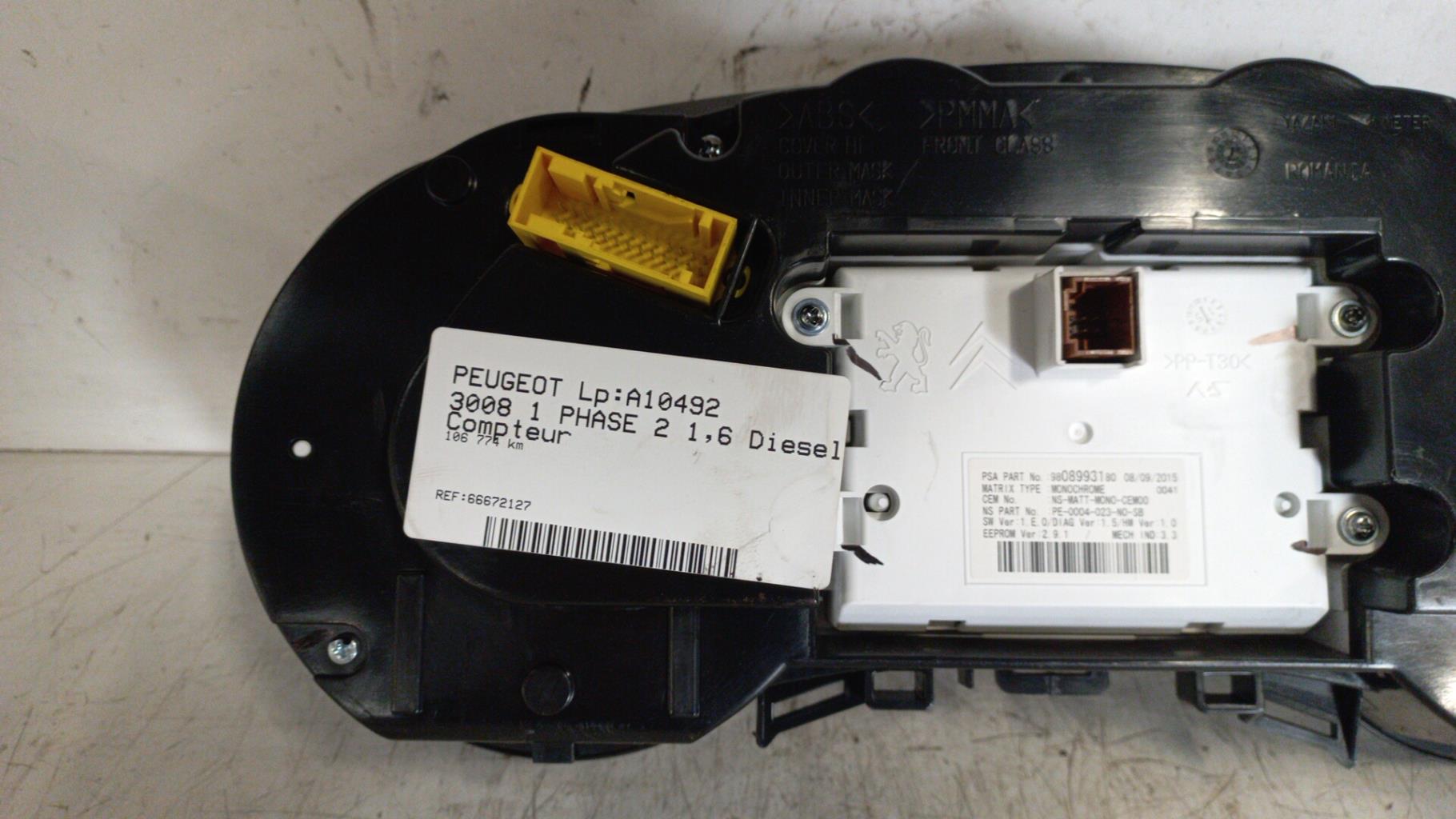 Compteur PEUGEOT 3008 1 PHASE 2 Diesel - 1