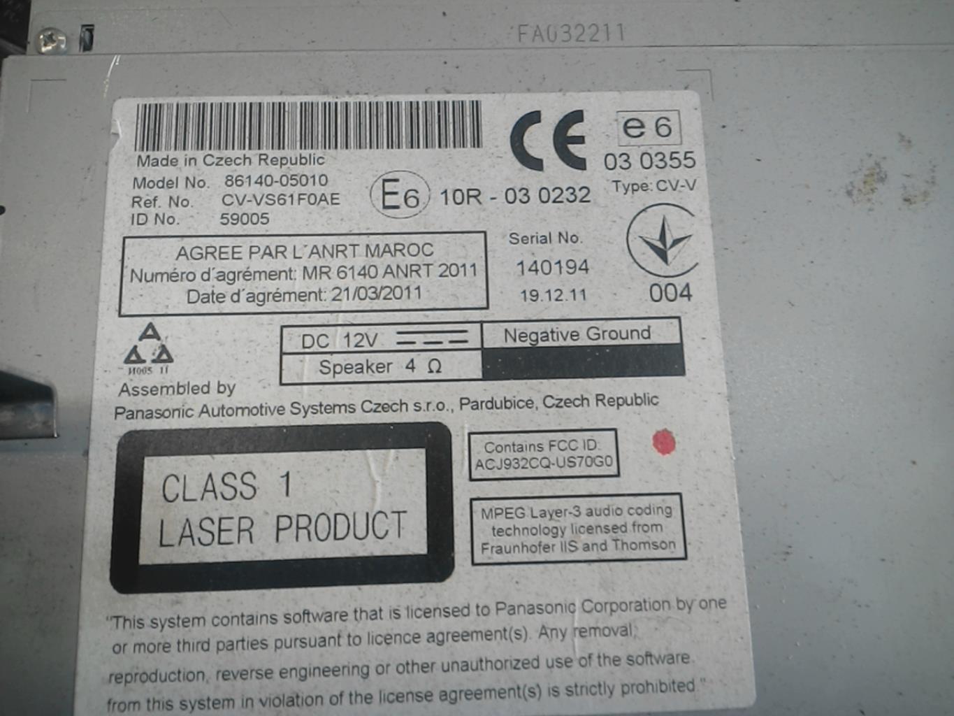 Ecran GPS TOYOTA AVENSIS 3 PHASE 2 Diesel - 1