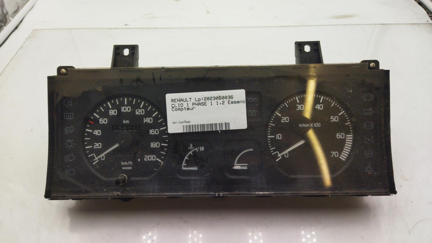Compteur RENAULT CLIO 1 PHASE 1 Essence - 1