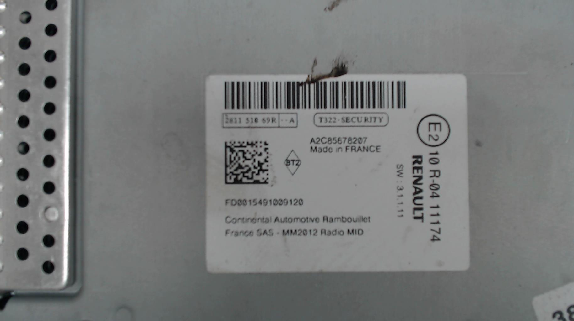 Autoradio RENAULT ZOE 1 Electricité - 1