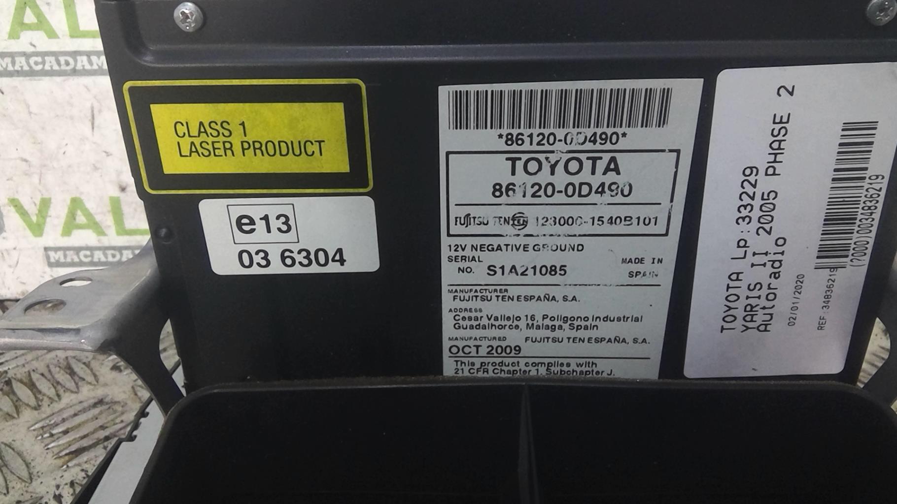 Autoradio TOYOTA YARIS 2 PHASE 2 Gasolina - 1