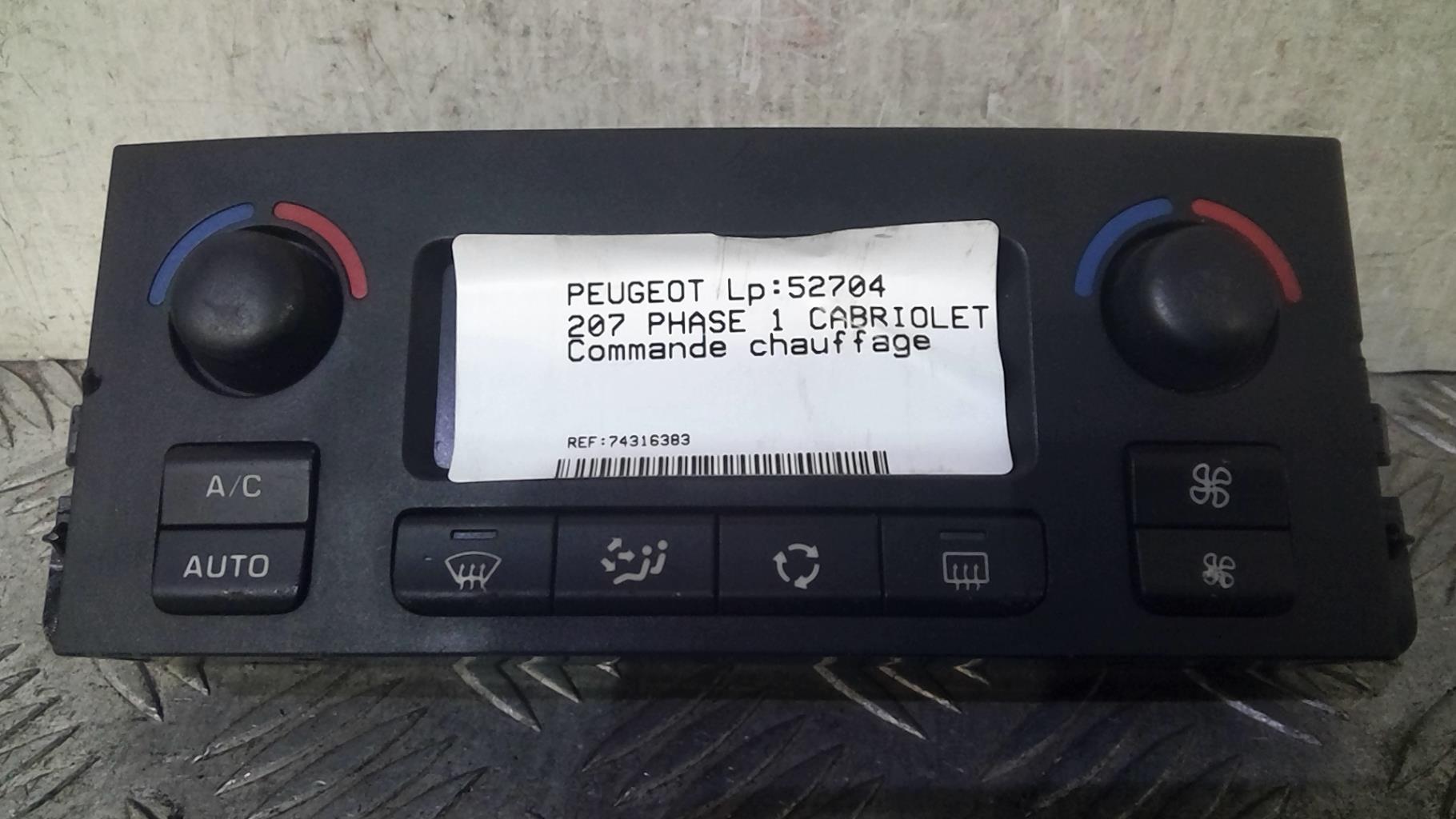 Commande chauffage PEUGEOT 207 PHASE 1 CABRIOLET  - 1