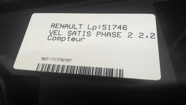 Compteur RENAULT VEL SATIS PHASE 2  - 1