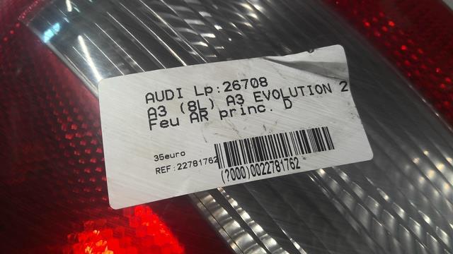 Fanale posteriore principale destro (luci) AUDI A3 1 PHASE 2 Diésel - 1