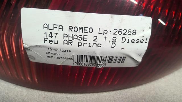 Fanale posteriore principale destro (luci) ALFA ROMEO 147 PHASE 2 Diésel - 1