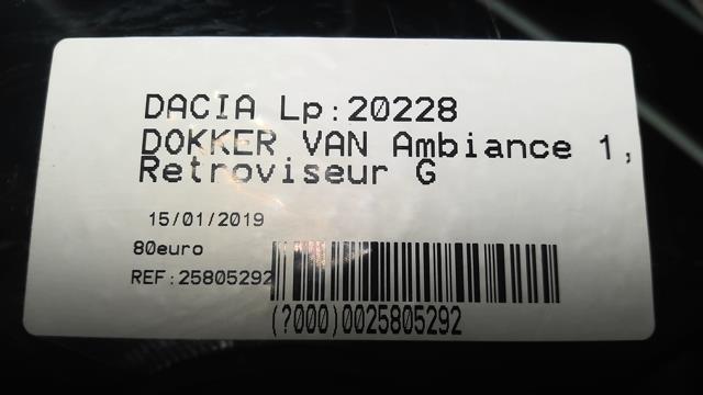 Specchietto retrovisore sinistro DACIA DOKKER PHASE 1 Diésel - 1
