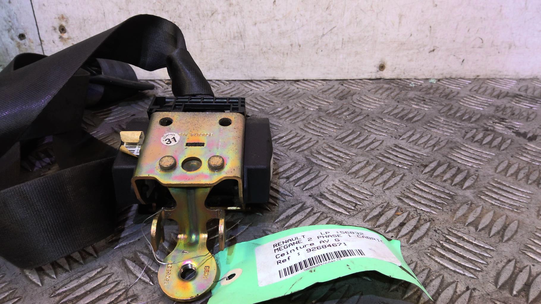 Cintura di sicurezza anteriore sinistra RENAULT MEGANE 2 PHASE 1 CABRIOLET Gasolina - 1