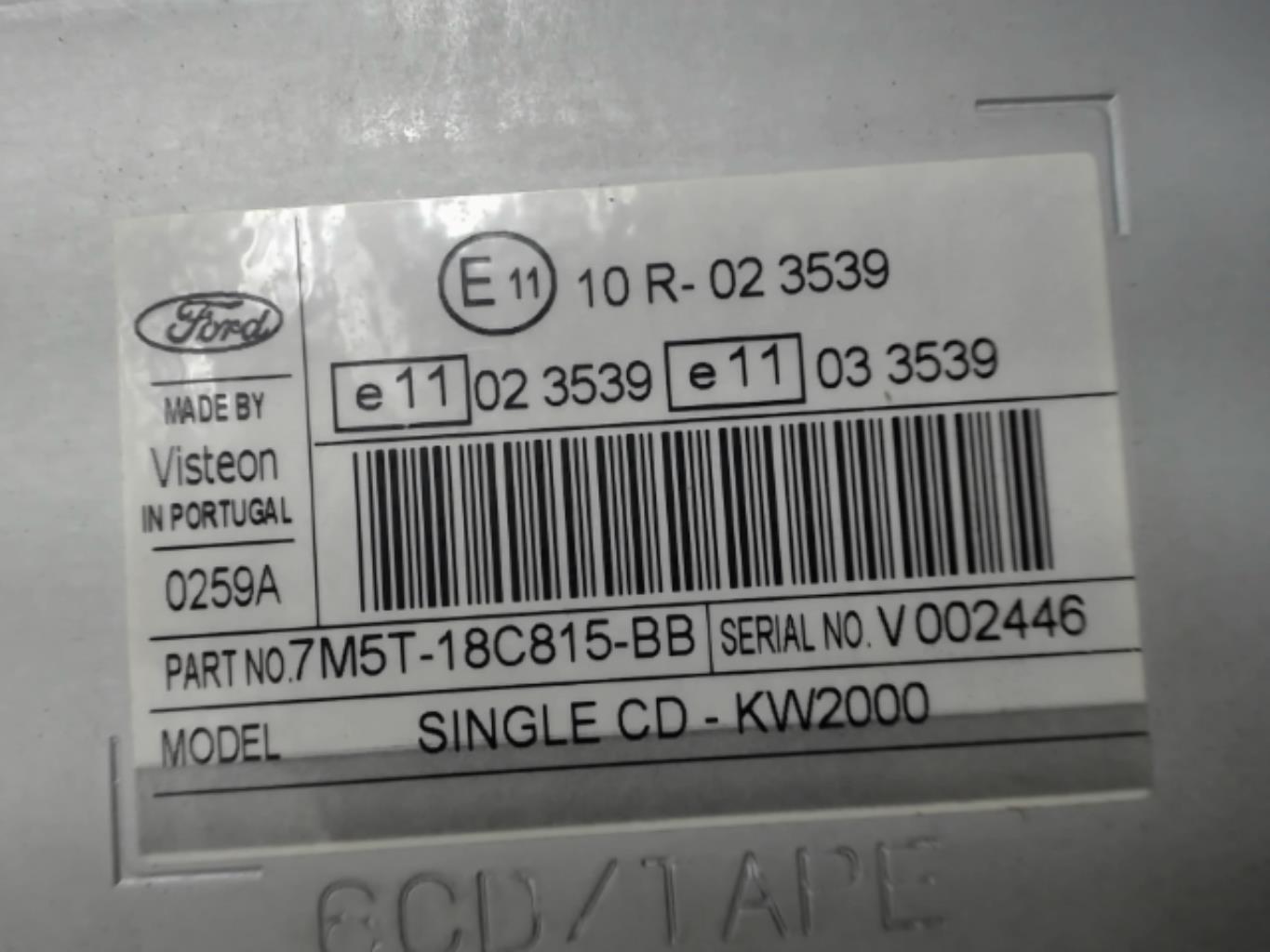 Image Autoradio d'origine - FORD TRANSIT CONNECT 1