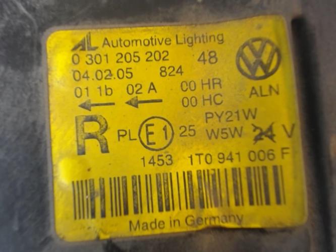 Image Optique avant principal droit (feux)(phare) - VOLKSWAGEN TOURAN 1