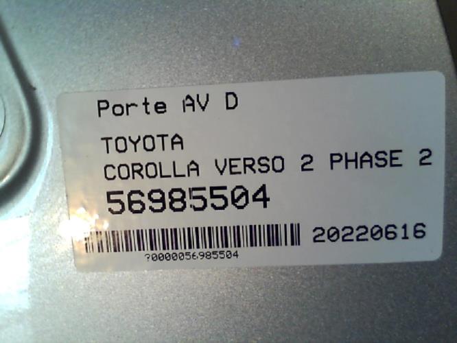 Image Porte avant droit - TOYOTA COROLLA VERSO 2