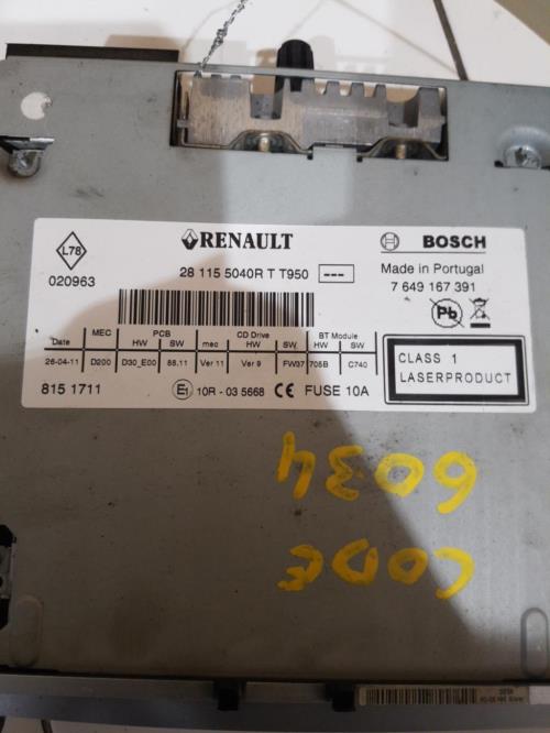 Image Autoradio d'origine - RENAULT MEGANE 3
