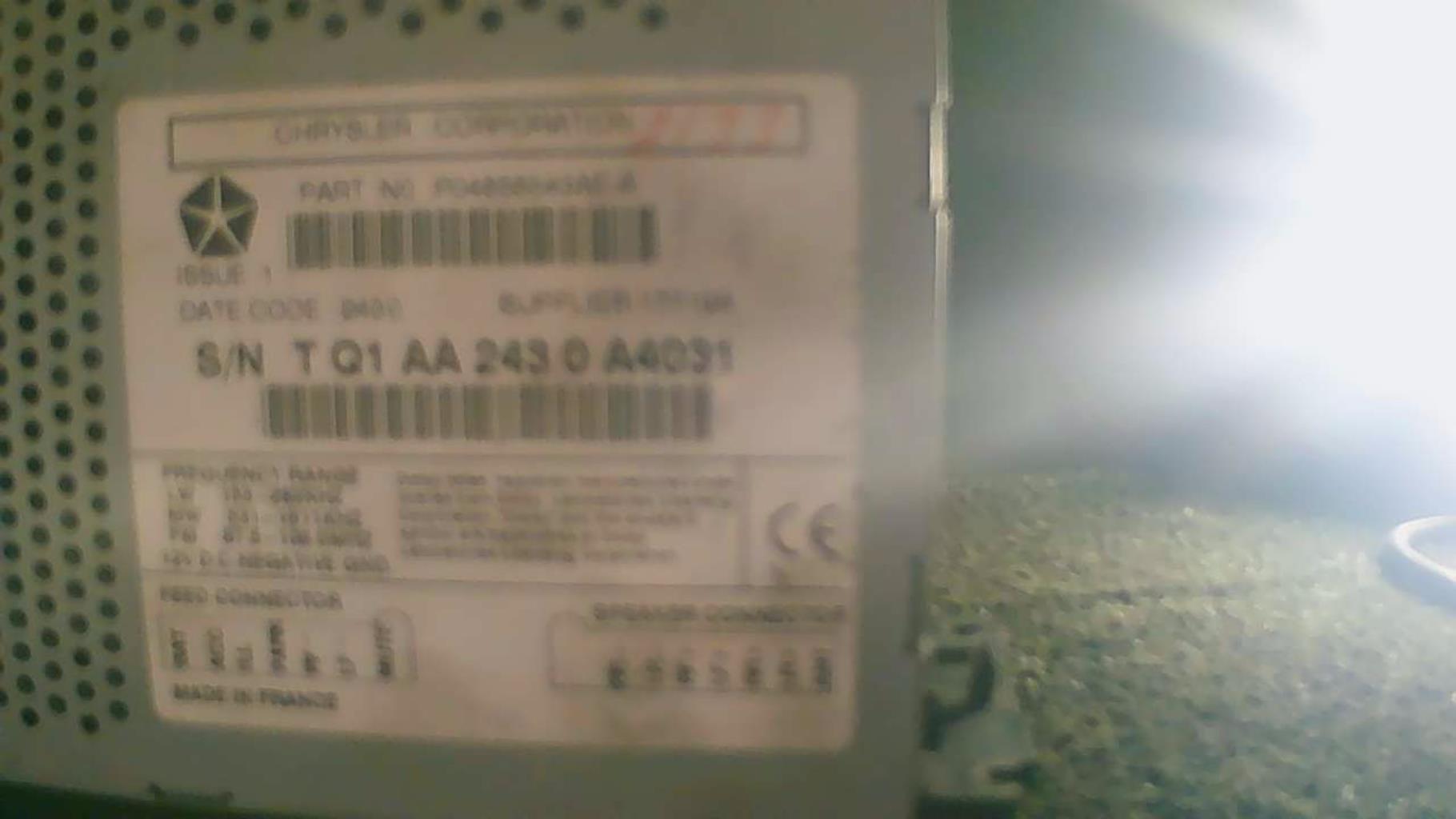 Autoradio originale CHRYSLER PT CRUISER PHASE 1 BREAK Gasolina - 1