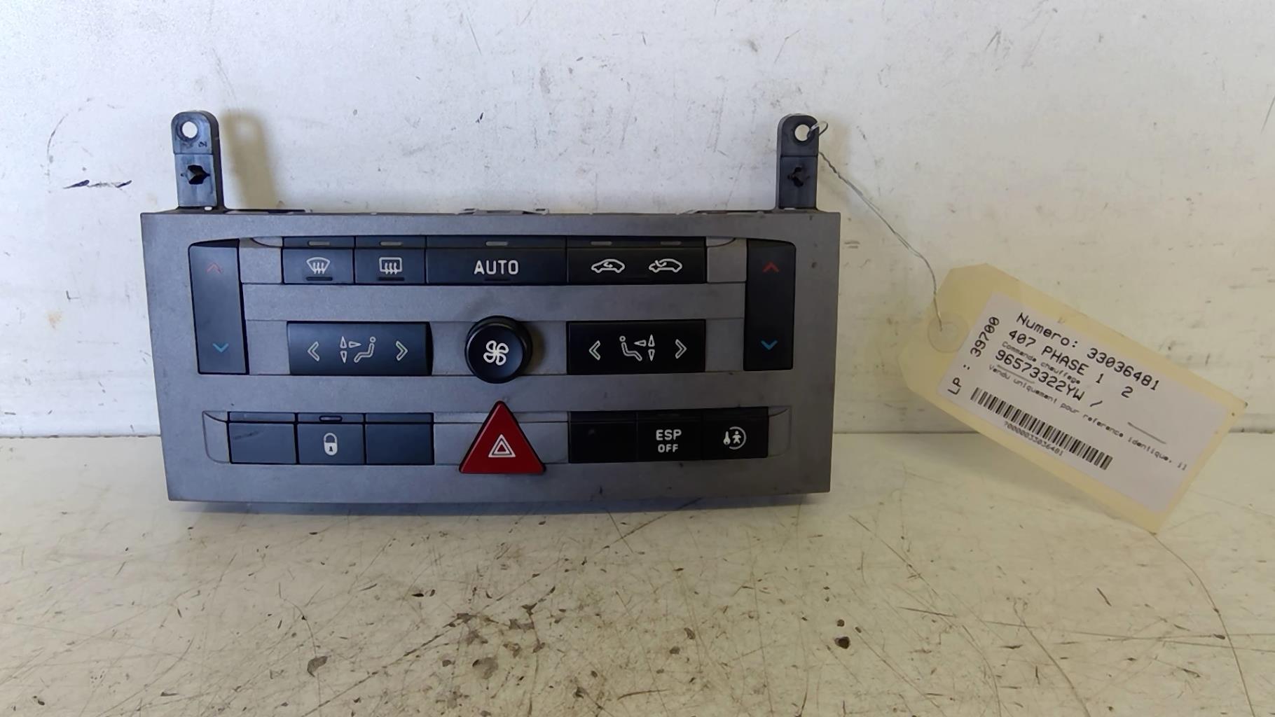 Commande chauffage PEUGEOT 407 PHASE 1 Diesel - 1