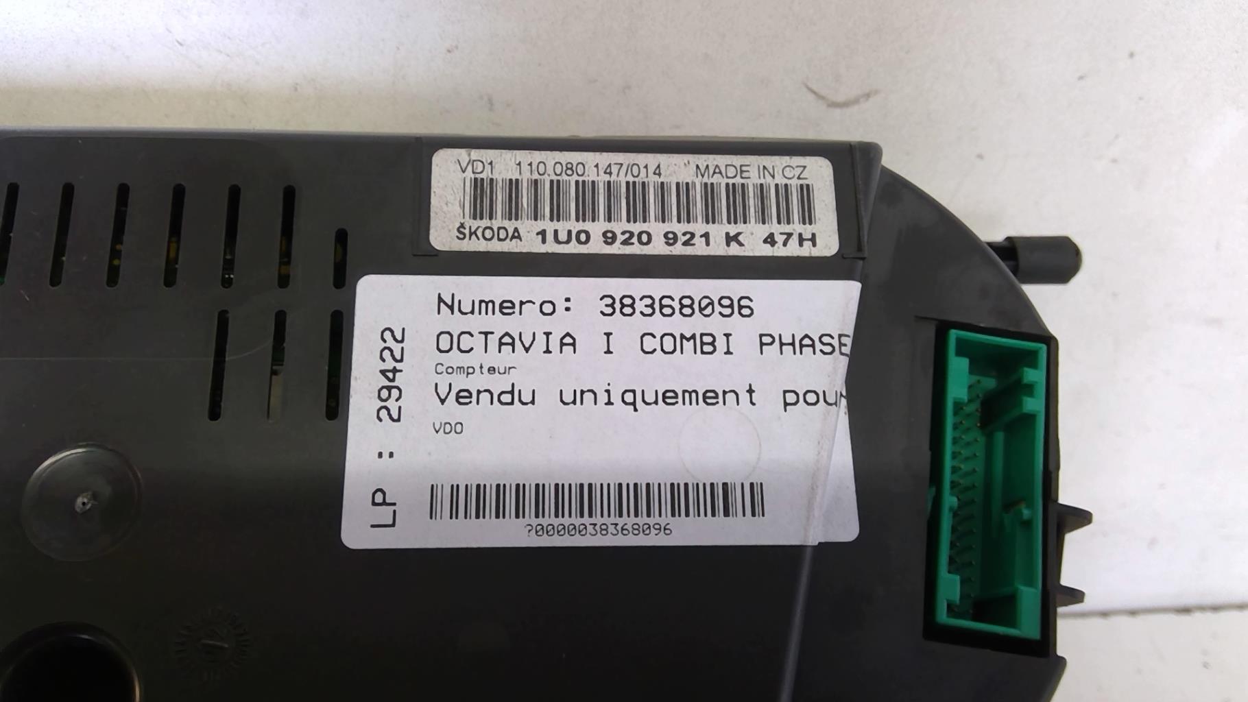 Compteur SKODA OCTAVIA 1 PHASE 2 BREAK Diesel - 1