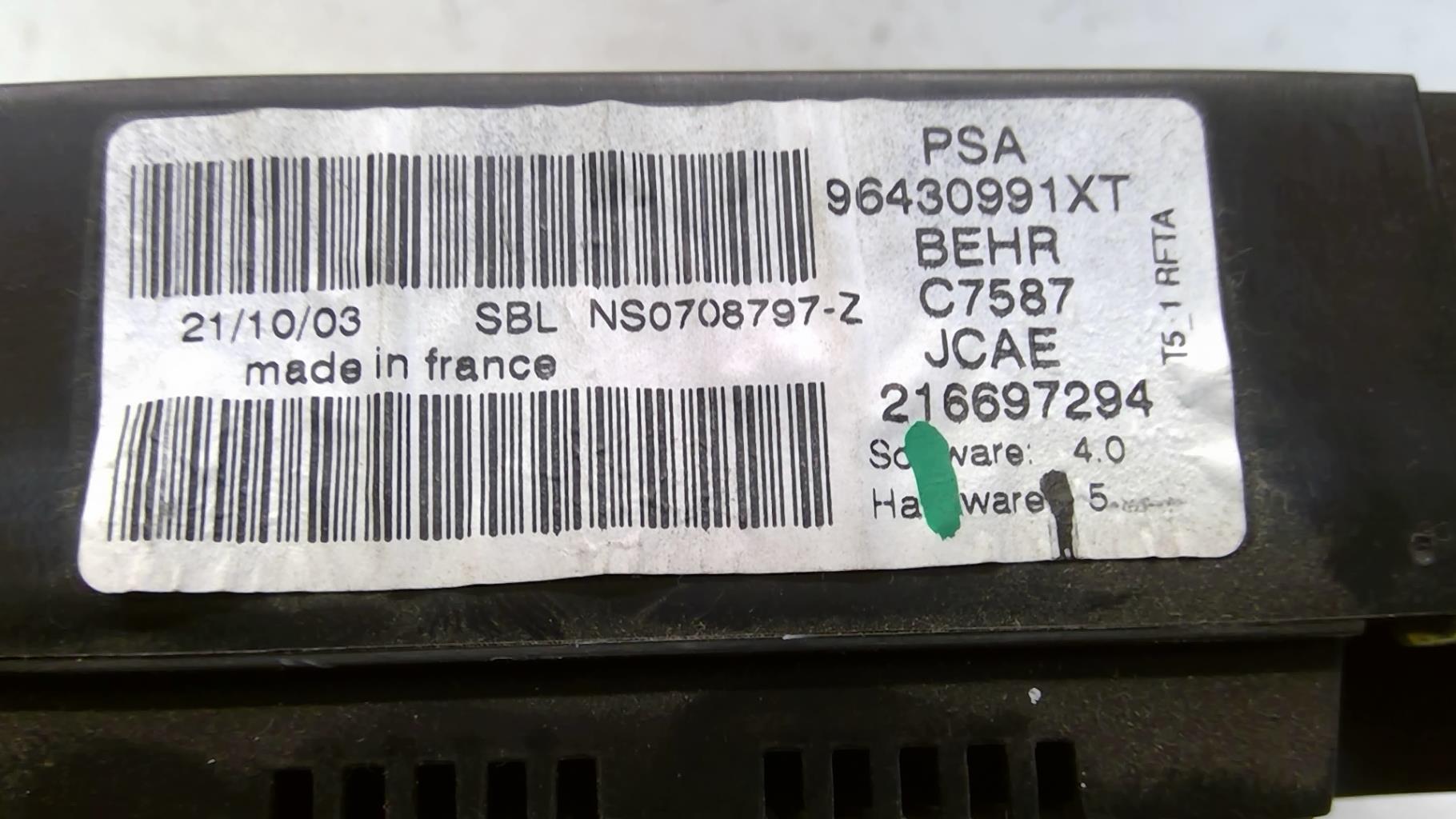 Commande chauffage PEUGEOT 307 PHASE 1 BREAK Diesel - 1