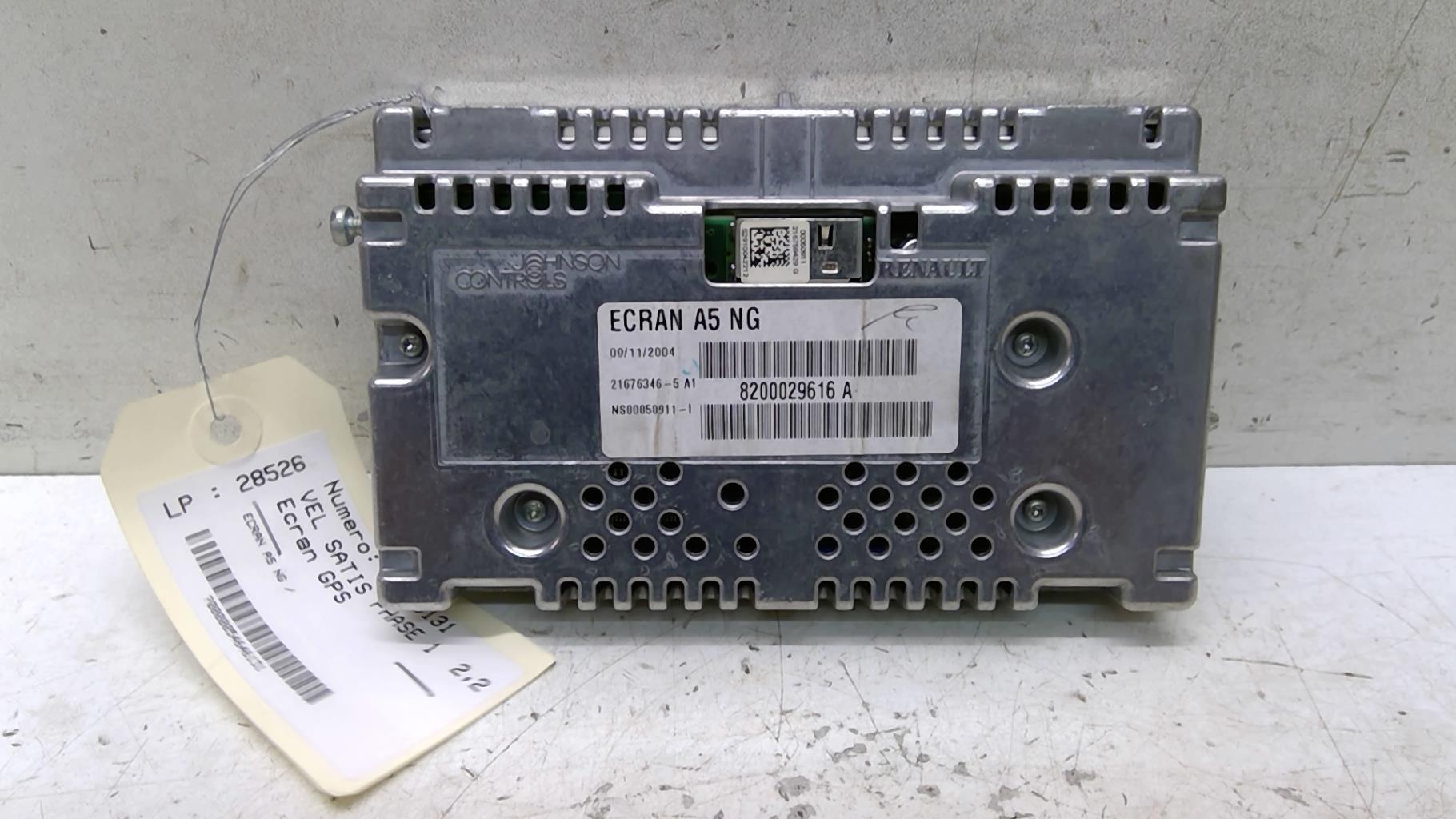 Ecran GPS RENAULT VEL SATIS PHASE 1 Diesel - 1