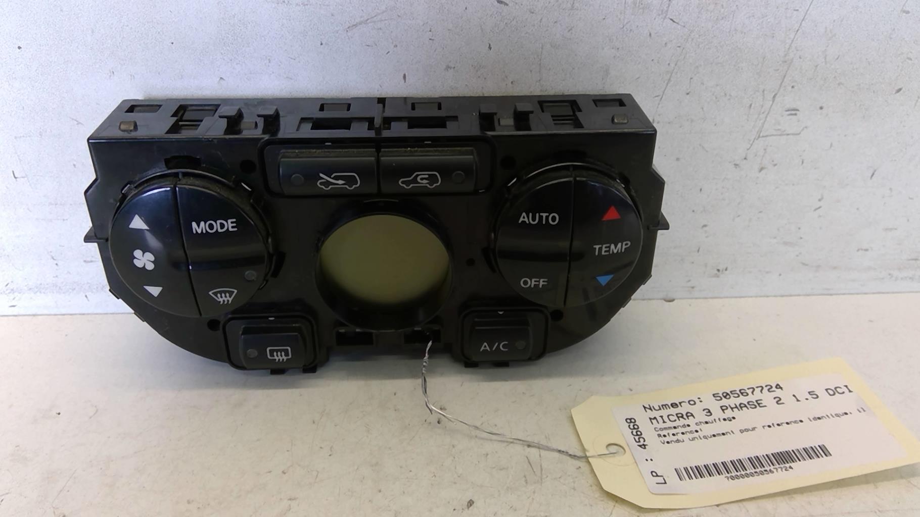 Commande chauffage NISSAN MICRA 3 PHASE 2 Diesel - 1