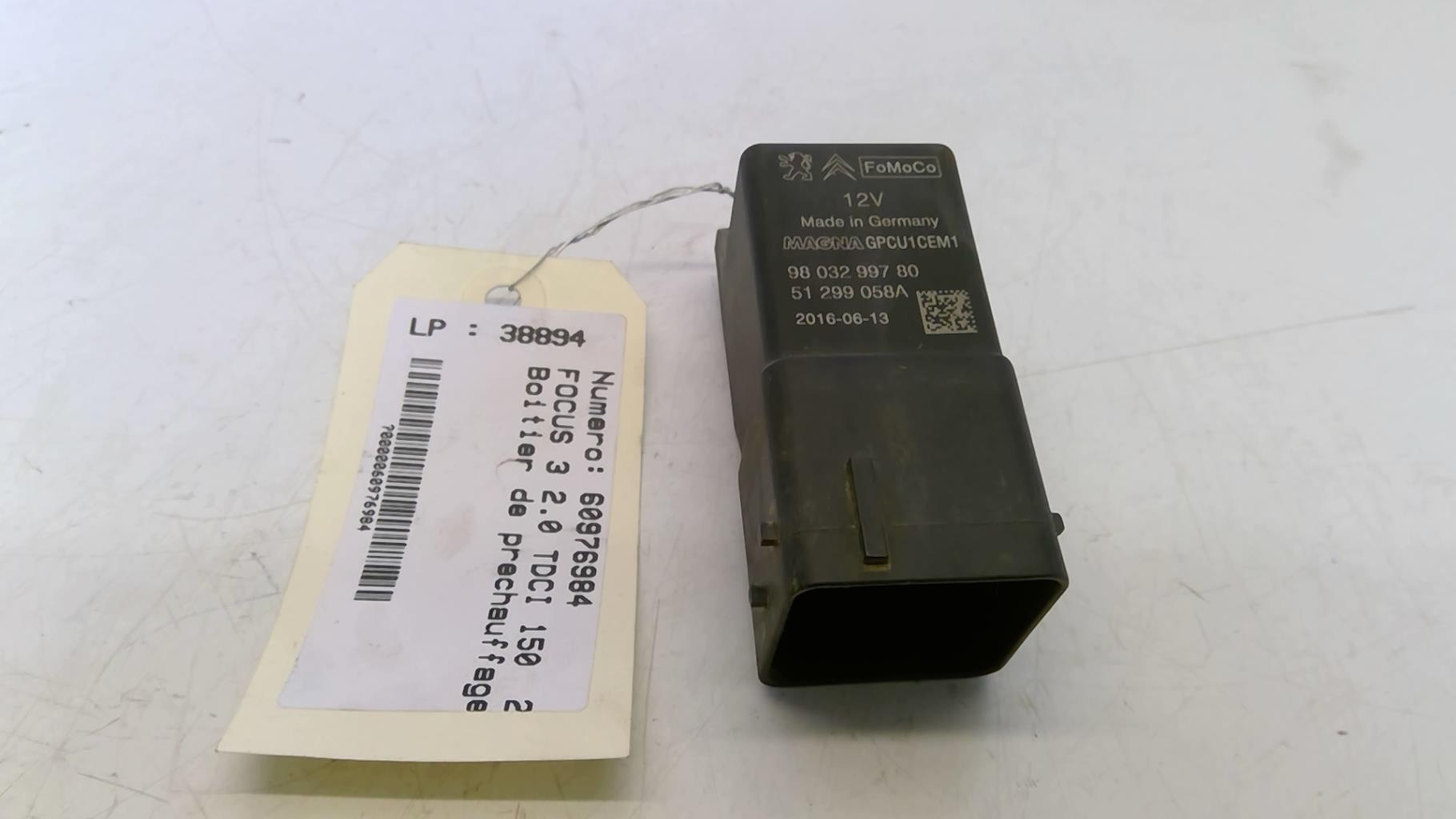 Boitier de prechauffage FORD FOCUS 3 PHASE 2 Diesel - 1
